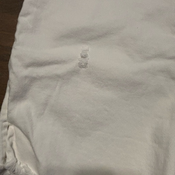 La Miel Solid White Distressed Frayed Hem High Waist Stretch Denim Shorts XL - Picture 9 of 13